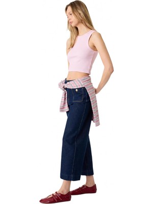 Esplendor Pamuklu Cepli Normal Bel Culotte Pantolon - Culotte Jeans