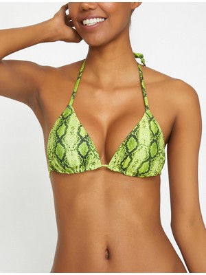 Esplendor Yılan Derisi Desenli Bikini Üstü
