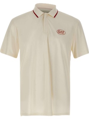 Esplendor Erkek Vücut Sıcaklığını Sabit Tutan Kumaş Dar Kalıp Logo Desenli Kısa Kollu Krem Polo Yaka T-Shirt 7M001288 AF13520-U0004
