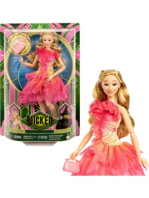 Esplendor Mattel Evrensel Wicked Glinda Moda Bebek ve Aksesuarları, Sarı Saçlı, Imkanlı ve Çıkarılabilir Balo Salonu Görünümü