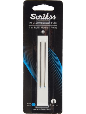 Esplendor Scrikss D1 Mini Tükenmez Refil 2'li Blister Mavi