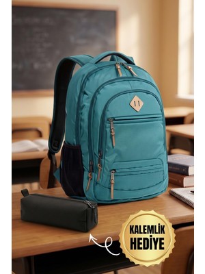 Esplendor GK19 Unisex Okul Sırt Çantası Öğrenci Günlük Seyahat Tatil Spor Yürüyüş Seyahat Gezi Kamp Günlük Turkuaz