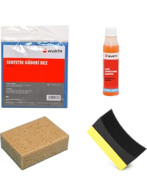 Esplendor Araç Kurulama Bezi, Würth 38X60 Güderi, Würth Sünger, 1 Adet Cam Sabunu, 1 Adet Tarix Lastik Süngeri (Set1)