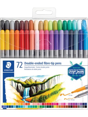 Esplendor Staedtler Çift Uçlu Keçeli Kalem 3.0 - 0.8mm 72'li