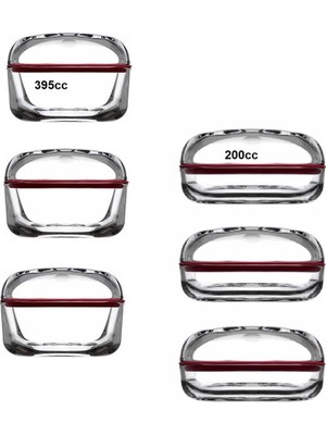 Esplendor Paşabahçe 96888 Plus Silikon Contalı Kapaklı Saklama Kabı Seti, 3X395CC + 3X200CC