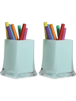 Esplendor 2 Adet Kalemlik Buz Mavi Renkli Ofis Gereci 6X6X10CM 300ML