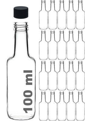 Esplendor Afracam 100 ml Şeffaf Standart Sosluk 100 cc Sızdırmaz Kapaklı Cam Şişe (20)