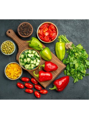 Esplendor Tilki Dünyası Mutfak Ocağı Arkası Lezzetli Sebzeler Duvar Sticker Yapışkanlı Folyo - 60X54 cm