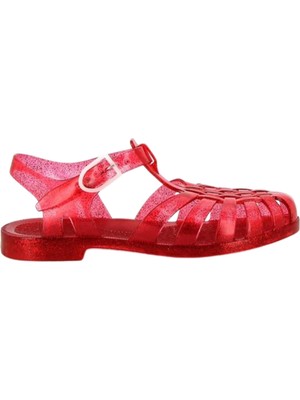 Esplendor Méduse Sun – Kadın Pvc Balıkçı Sandaleti, Jöle Sandalet, Su Geçirmez, Plaj Havuzu Sandaleti, Hafif, Kırmızıya Parıltılı, 5 Uk