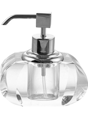 Esplendor System Cyrstal Bath Accessory Soap Dispenser Transparent-Chrome 80 ml Gümüş Tek Ebat BA2047 006 C1-Cr