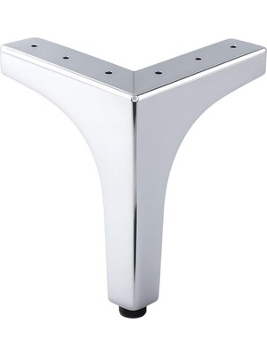 Esplendor Metalon 12 cm Krom Gümüş Metal Mobilya Ayağı Modern Koltuk Dayanıklı Üçgen Ünitesi Ayağı Ayakları