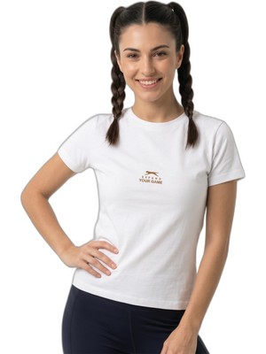 Esplendor Slazenger Kosta Kadın Baskılı Ekru Tişört