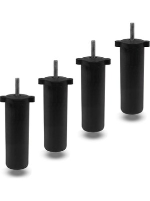 Esplendor BADEM10 Kanepe Baza Koltuk Destek Ayağı M8 Civata Ayarlı Siyah Ayak 14 cm (4 Adet)