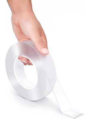 Esplendor Telvesse Çift Taraflı Yıkanabilir Süper Güçlü Nano Teknoloji Bant Şerit LED Tablo Priz Montaj Bandı 1 Metre
