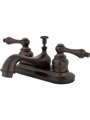 Esplendor Kingston Brass KB605AL Restoration 4-Inç Centerset Lavatory Musluk With Metal Kolu Handle, Oil Rubbed Bronz By Kingston Brass