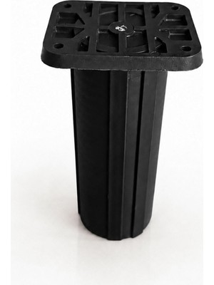 Esplendor Kare Başlı Siyah Ayarlanabilir Destek Ayağı 13X20 cm Sert Plastik Tekli Dolap Mobilya Ayağı