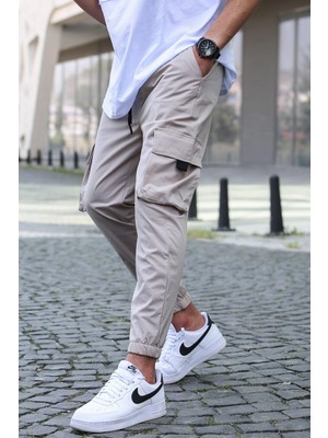 Esplendor Madmext Bej Kargo Cepli Jogger Pantolon, M Beden
