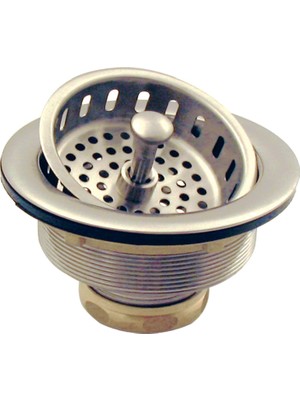 Esplendor Westbrass D214-07 3-1/2 "post Style Büyük Lavabo Mutfak Sepeti Süzgeç, 1'li Paket, Saten Nikel