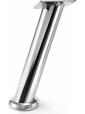 Esplendor Tablalı Dereceli Ayarlanabilir (20 Cm) Krom Metal Baza Tv Ünitesi Koltuk Mobilya Ayağı (+2cm)
