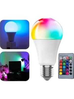 TeknoKapsül Akıllı Rgb LED Ampul LED Uzaktan Kumandalı Renk Değiştiren Ampul