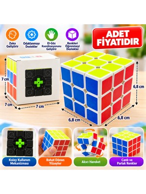 Marka Kolik Beyaz Zemin Üzeri Renkli Zeka Küpü 3X3X3-6,8 cm (Adet Fiyatıdır)