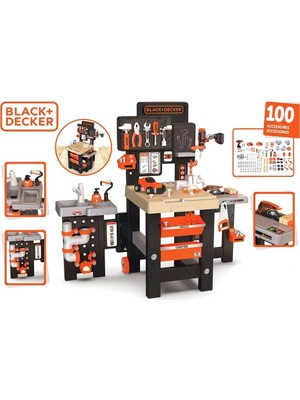 KSB Store Smoby Black+Decker Mega Werkbank Center- Mega Tamir Masası Tezgahı Oyun Seti +3 Yaş