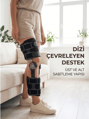 Astraltech Ayarlanabilir Açı Kontrollü Dizlik Yan Destekli Menteşeli Diz Sabitleme Aparatı
