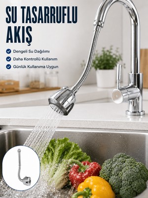 Astraltech Ayarlanabilir Musluk Başlığı Esnek Spiral Hortumlu Lavabo Uzatma Aparatı