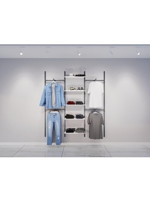 Ayyıldız Raf Mağaza Raf Sistemi, Askılık Sistemi, Butik Rafı, Mağaza Stand, Giyinme Odası - 180*200
