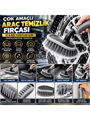 SBN - Store Çok Amaçlı Araç Temizlik Fırçası – Oto Iç ve Dış Yüzeyler, Koltuk, Halı, Torpido ve Jant Için Ergonomik Temizlik Fırçası