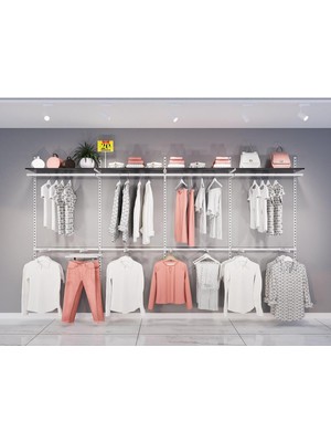 Ayyıldız Raf Mağaza Raf Sistemi, Askılık Sistemi, Butik Rafı, Mağaza Stand, Giyinme ODASI-365*200