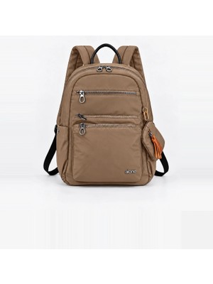 Alone 776118 Kadın Laptop Sırt Çantası 13.3 Inç Su Itici Çok Gözlü Camel