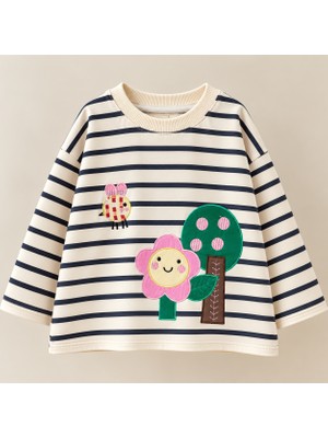 Ozzy Kids Kız Çocuk Çizgili Sweatshirt