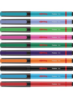 Fineliner, Ince Keçe Uçlu Kalem 0.4 Mm, 10'lu Paket, Karışık Renkler