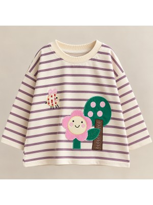 Ozzy Kids Kız Çocuk Çizgili Sweatshirt