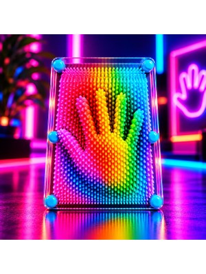 Kuzey Oyuncak Vıp Yüksek Kalite Büyük Boy Çok Renkli 3D Pinart Çivi Sanatı Multi Colors 20X15 cm Yılbaşı Hediyesi