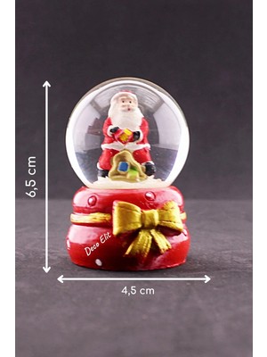 Yakup Tokatlı Moda Ytm Yeni Yıl I Noel Baba Temalı Kurdele Detaylı Mini Boy Işıklı Kar Küresi 6,5 cm A