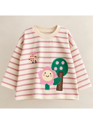 Ozzy Kids Kız Çocuk Çizgili Sweatshirt