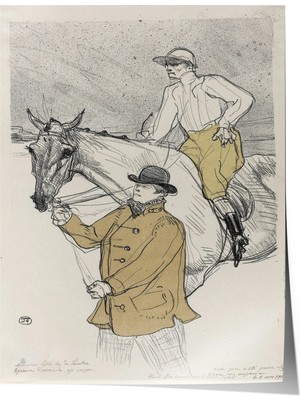 Zestia Toulouse Lautrec Premium Poster, Jokey ve Yarış Atı Litografisi, No: 20571