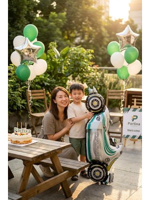 Herovia Yarış Arabası Folyo Balon | Araba Temalı Erkek Çocuk Doğum Günü Yarış Konsept Parti Süsleme Fotoğraf Köşesi Dekorasyon Balonu