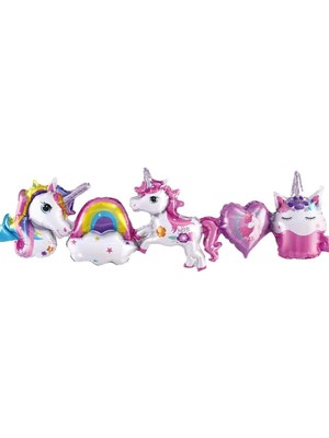 Herovia Unicorn Temalı Konsept Folyo Balon Karışık Renk BMCNM179