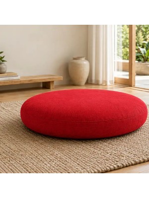 Sungur's Store Düz Yuvarlak Yer Minderi · 60 × 60 × 8 cm · Kırmızı