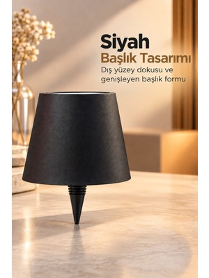 Sungur's Store Modern Masa Lambası Şişe Üstü Siyah Abajur Başlığı