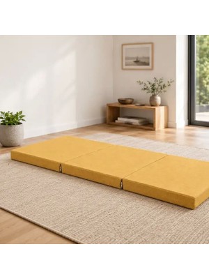 Patiyu Üç Parçalı Katlanır Minder · 60 × 180 × 7 cm · Hardal