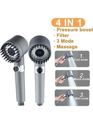 MSP Masajlı Filtreli 3 Fonksiyonlu El Duş, Handshower, Massage Handshower