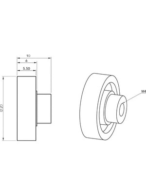 MSP Duşakabin Teker Çap 20MM Tam Boy 10MM - 8 Adet Takım 1.kalite