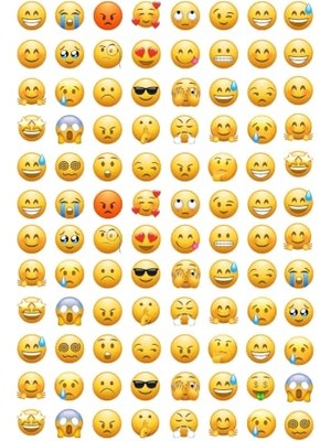 Die Grup Karışık Emoji, Duygu ve Yüz Ifadesi Sticker Seti, 960 Adet