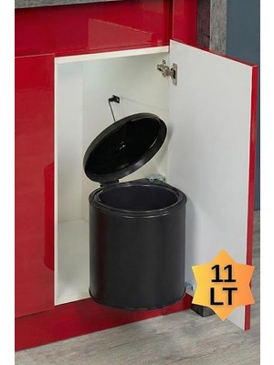 CetKing Içi Krom Metal Lüks Çöp Kovası 11 Lt, Otomatik Açılır Kapaklı, Paslanmaz