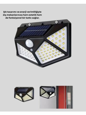 XML-2ABD54F0D874ACCD  2013545038740  Solar Bahçe Lambası 100 LED Hareket Sensörlü Güneş Enerjili Aydınlatma  Ceptetoptan    Ev ve Yaşam > Ev ve Y