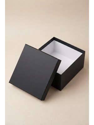 Hediye Kutusu, Premium Karton Siyah Hediye Kutusu, 26X26X13 cm
